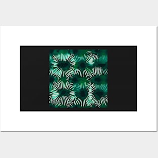 Green Shibori Print Posters and Art